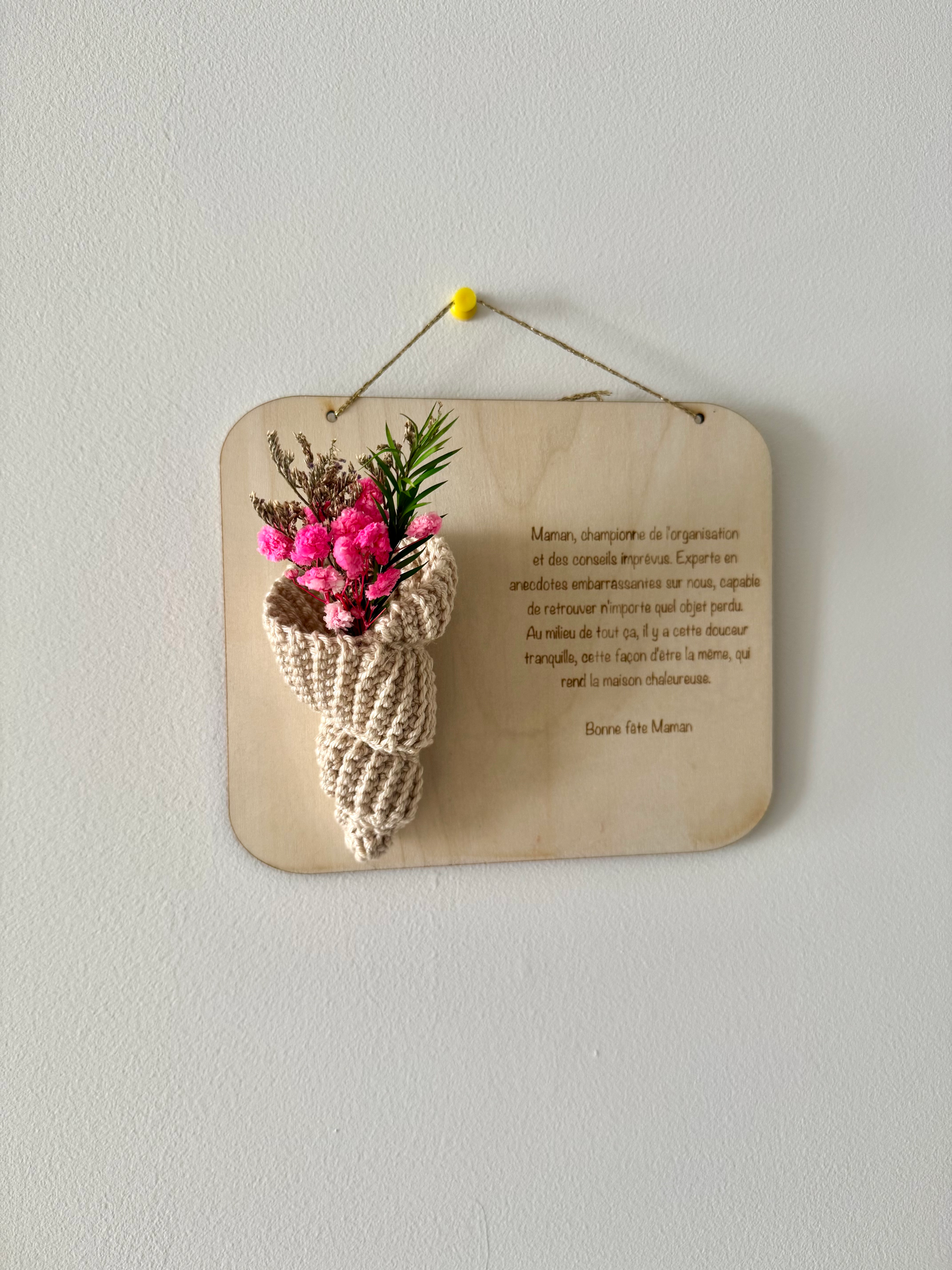 cadeau fête des mères gravure sur bois personnalisé durable souvenirs anecdotes