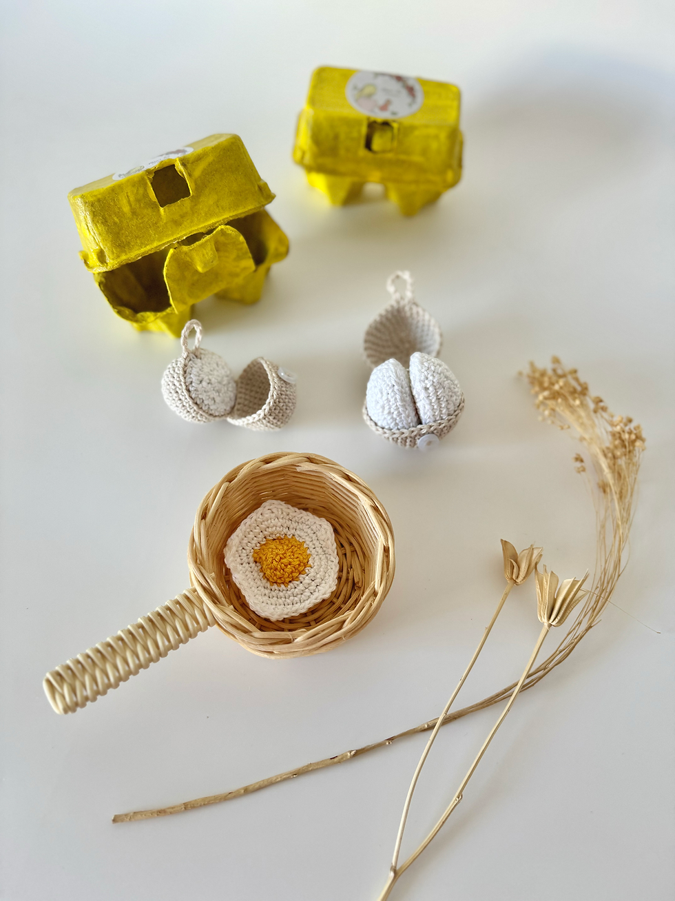 Miniature : aliment au crochet oeufs jouet d'enfant à manipuler montessori