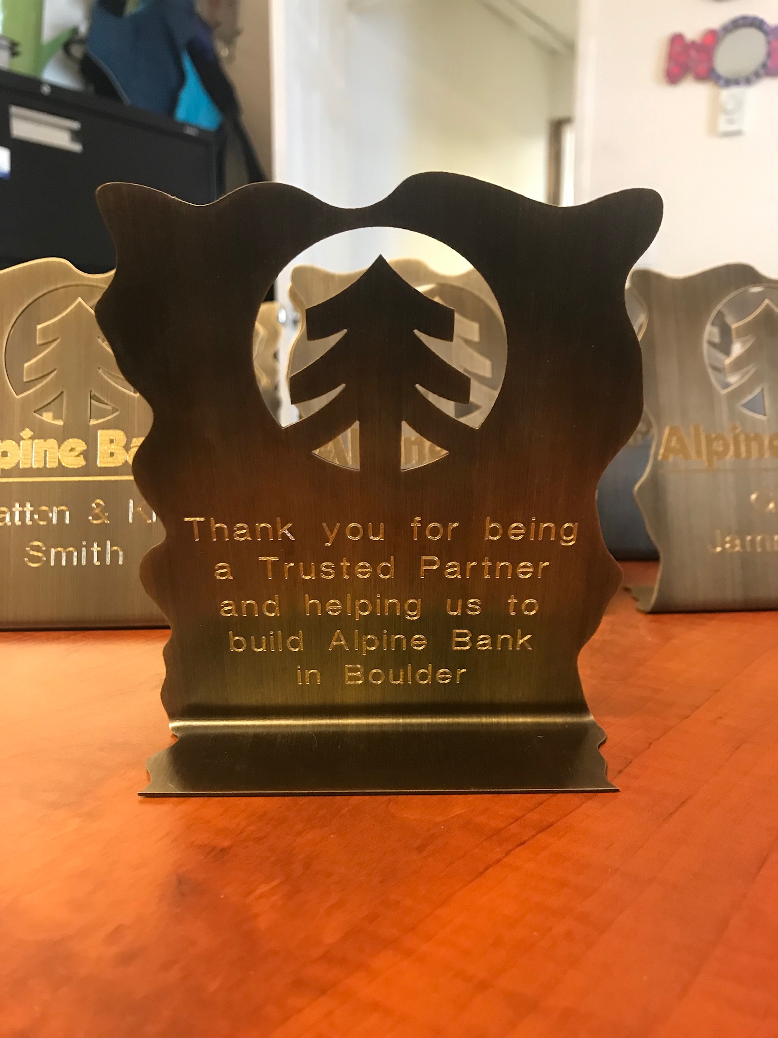 Engraved Bronze Award Logo Plate
