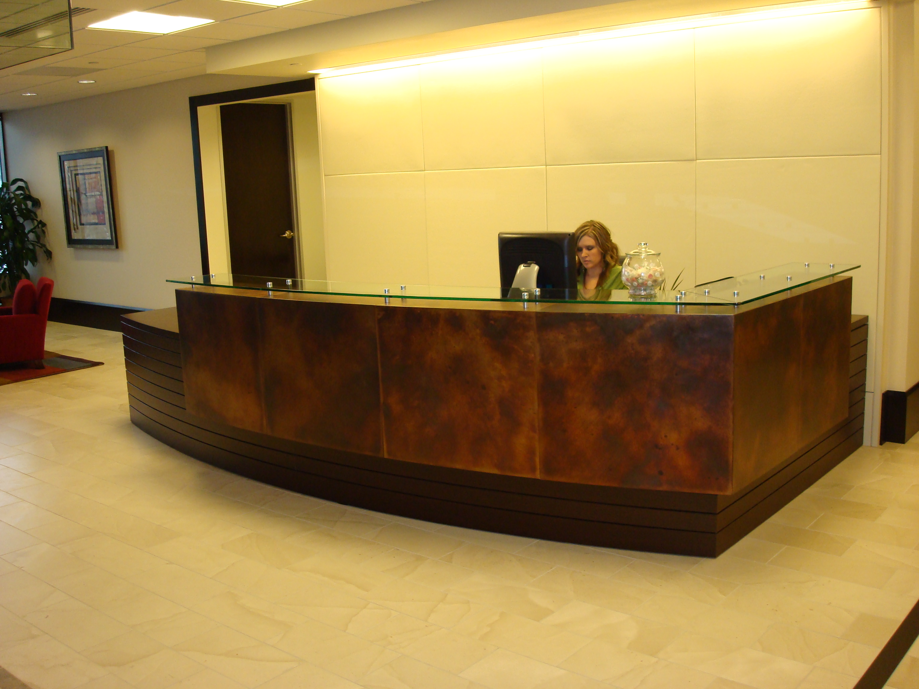 Patina Copper Desk Cladding