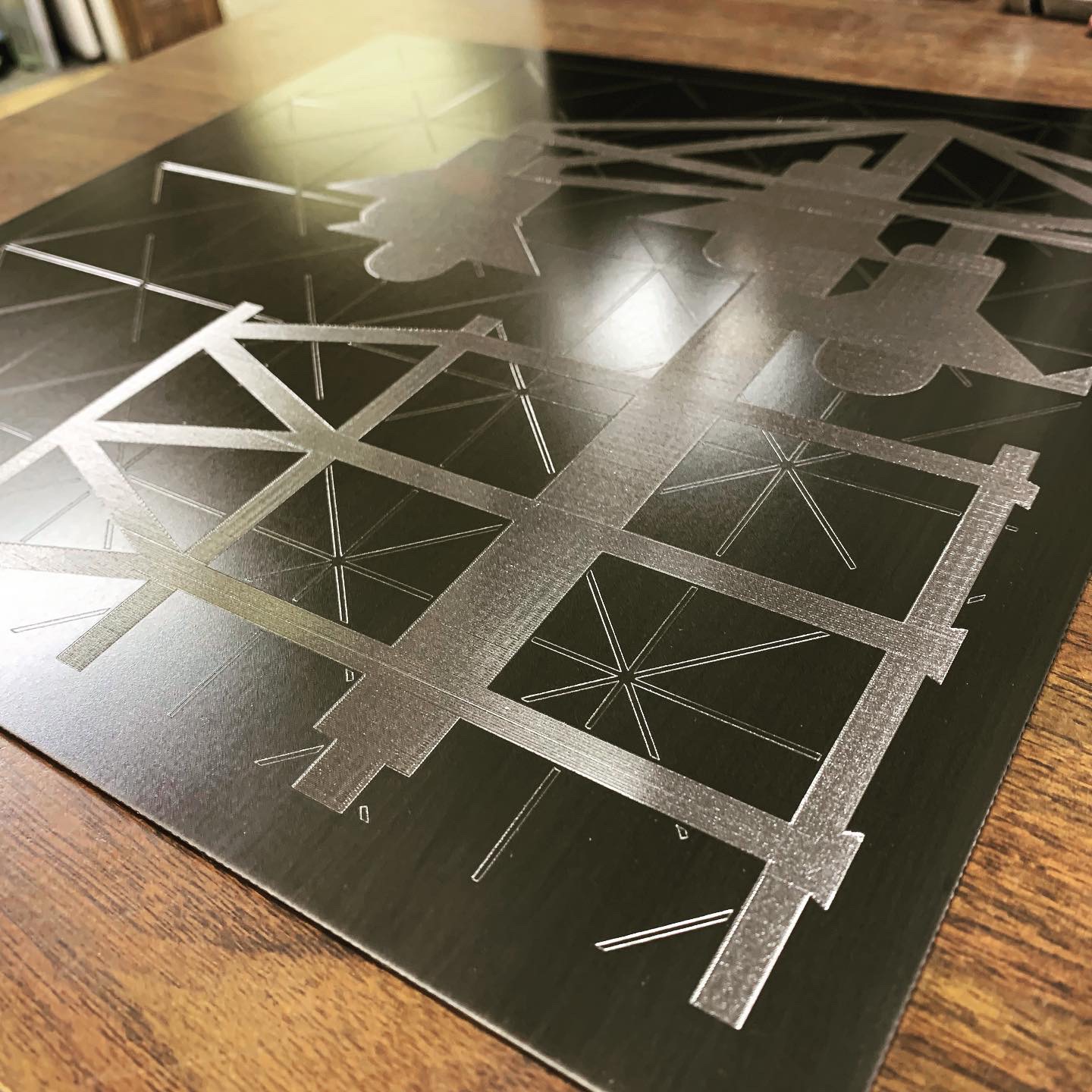 Engraved Blackened Steel
