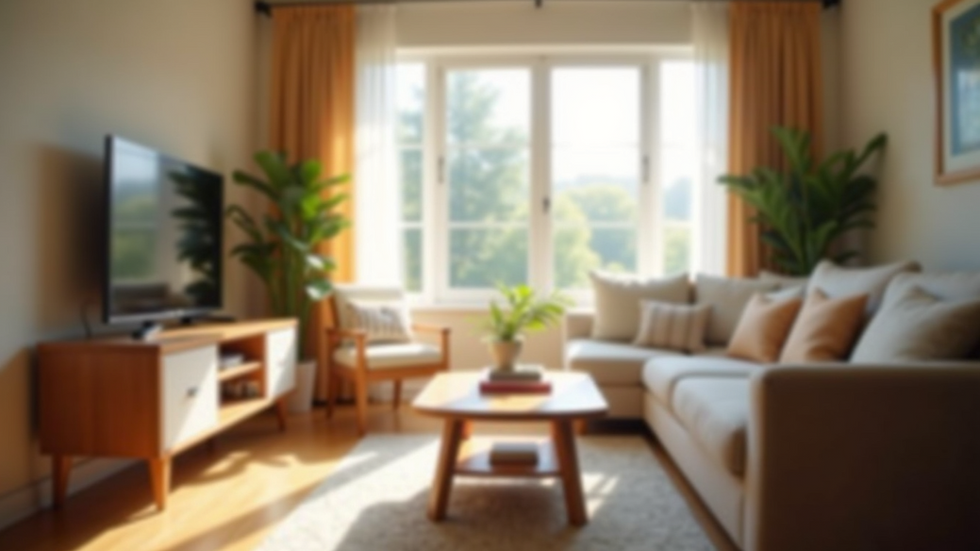 Eye-level view of a cozy recovery residence living room with supportive decor