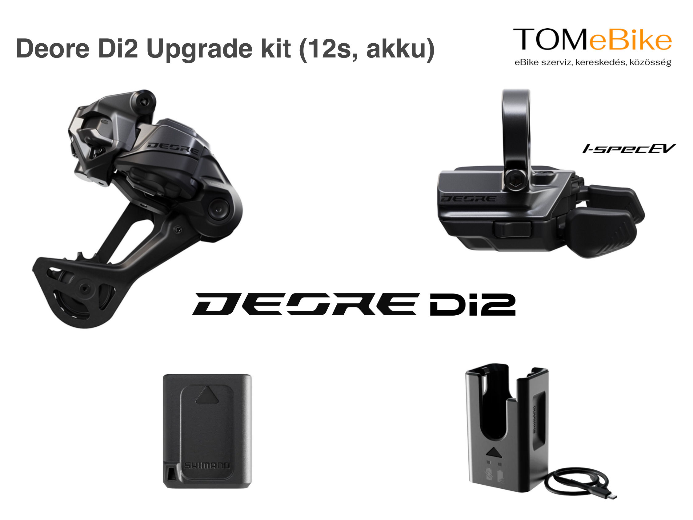 Shimano Deore Di2 Upgrade kit (12s, akku) elektromos váltó szett