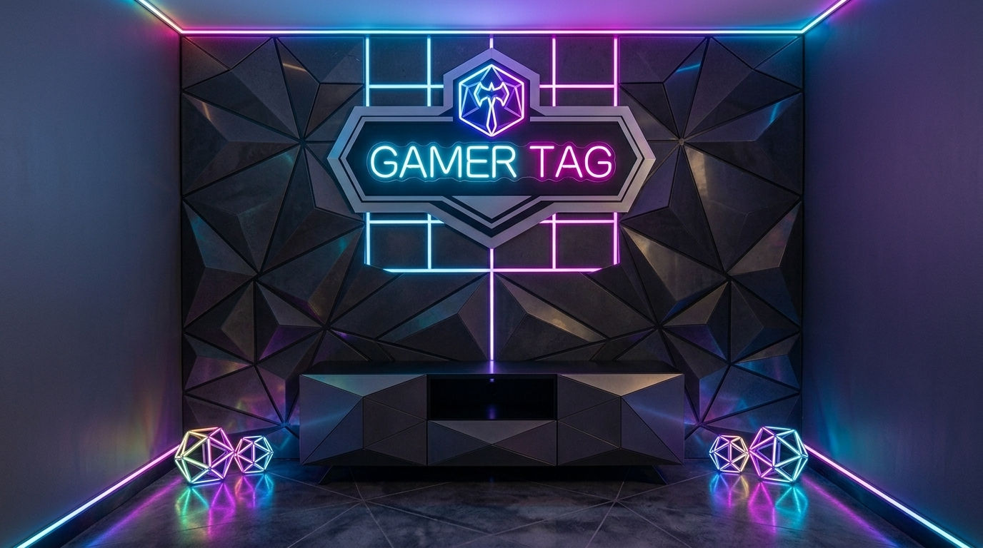 Neon Geometric Tech Space