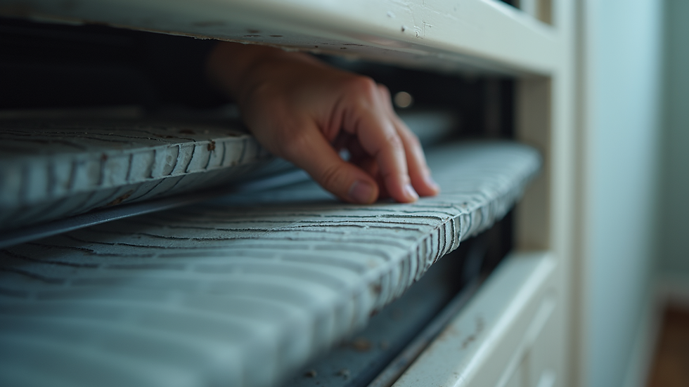 Close-up view of HVAC air filter being replaced