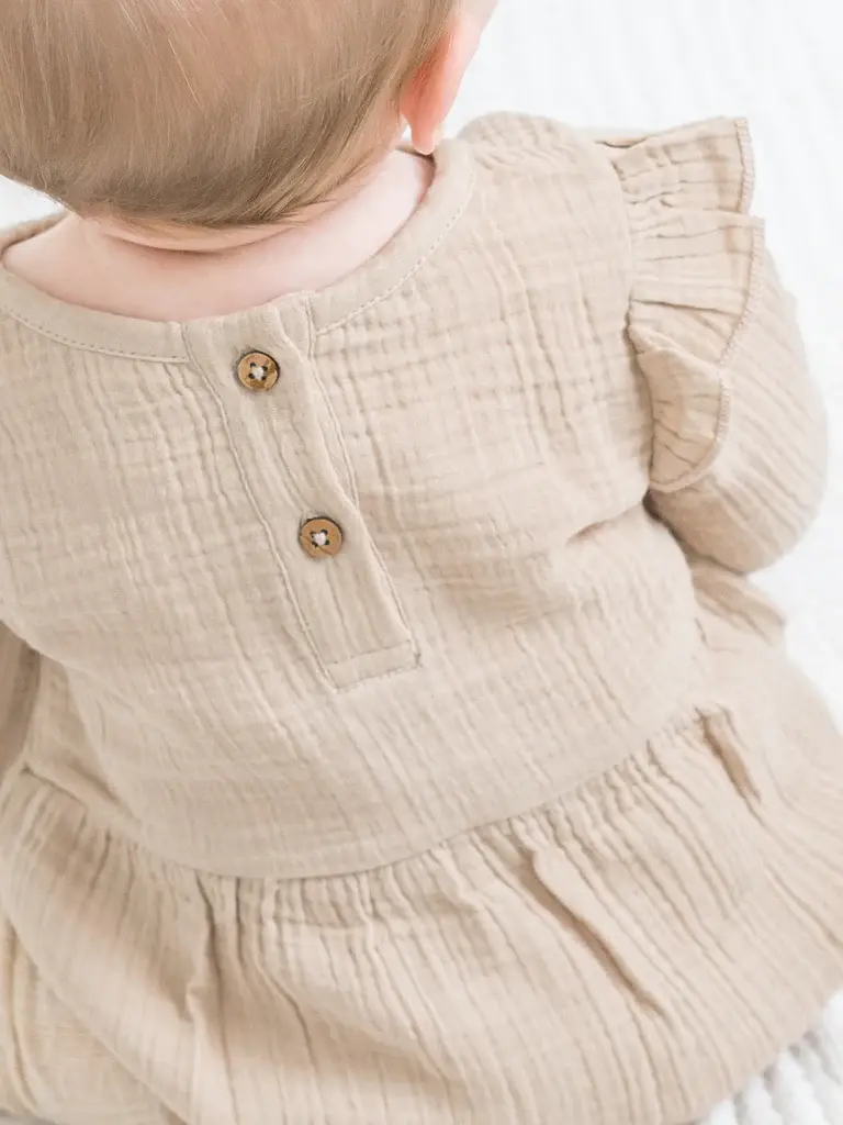 Thumbnail: Isla Muslin Bubble Romper, Clay