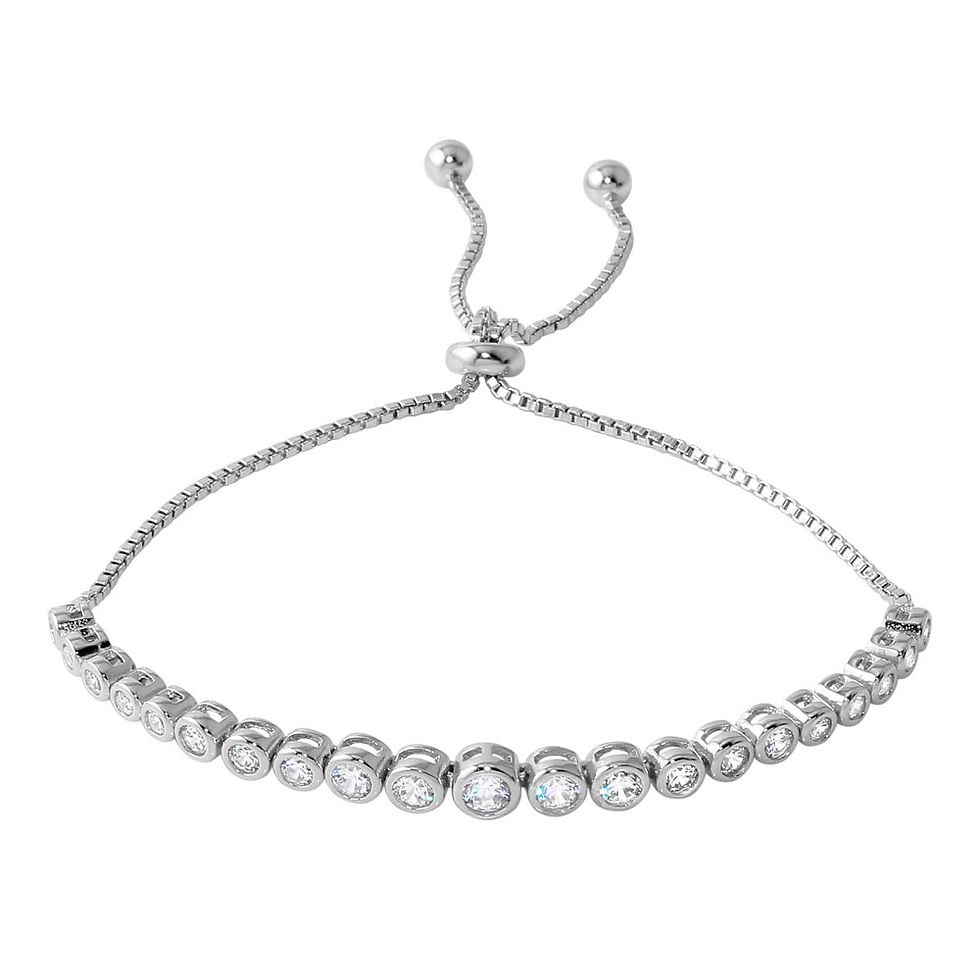 Round CZ Bolo Bracelet