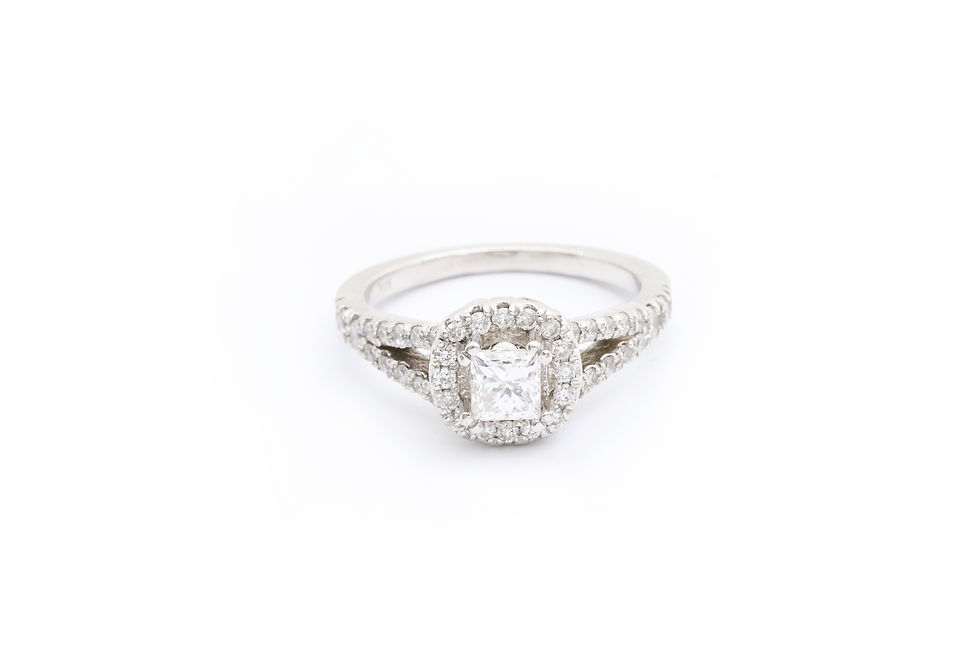 0.50ct Princess Cut Halo Engagement Ring