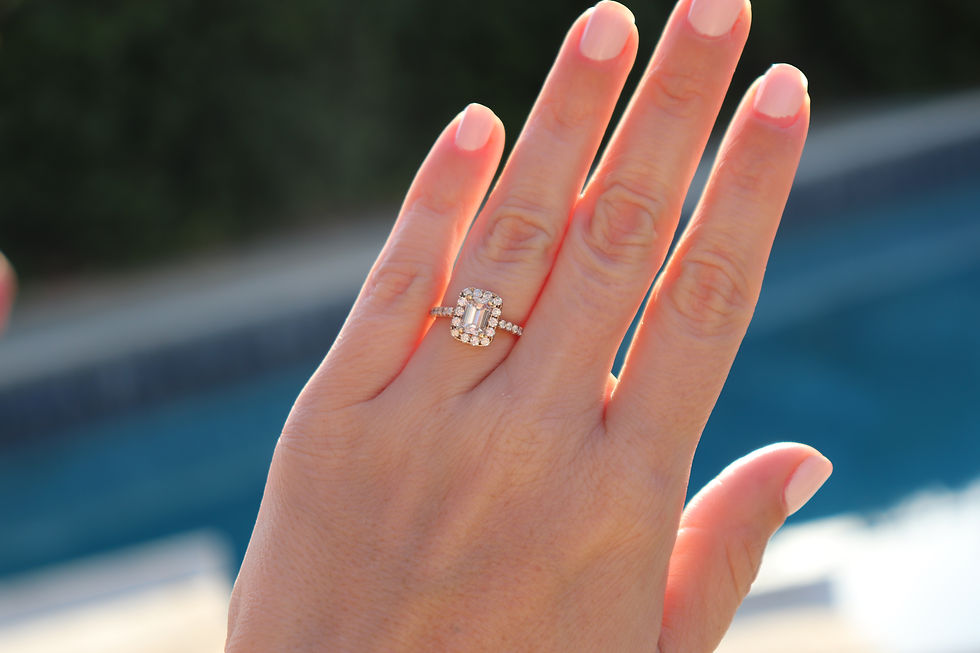 Thumbnail: 1.01ct Emerald Cut Halo Engagement Ring