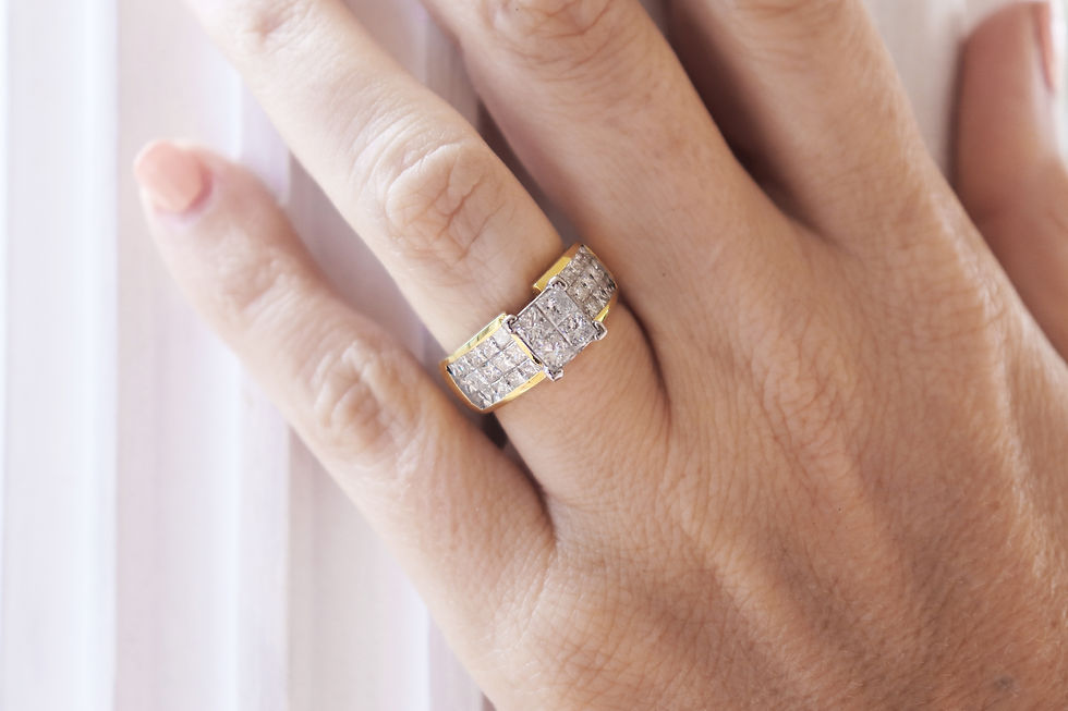 Thumbnail: 3ct Quad Princess Cut Center Invisible-Set Ring