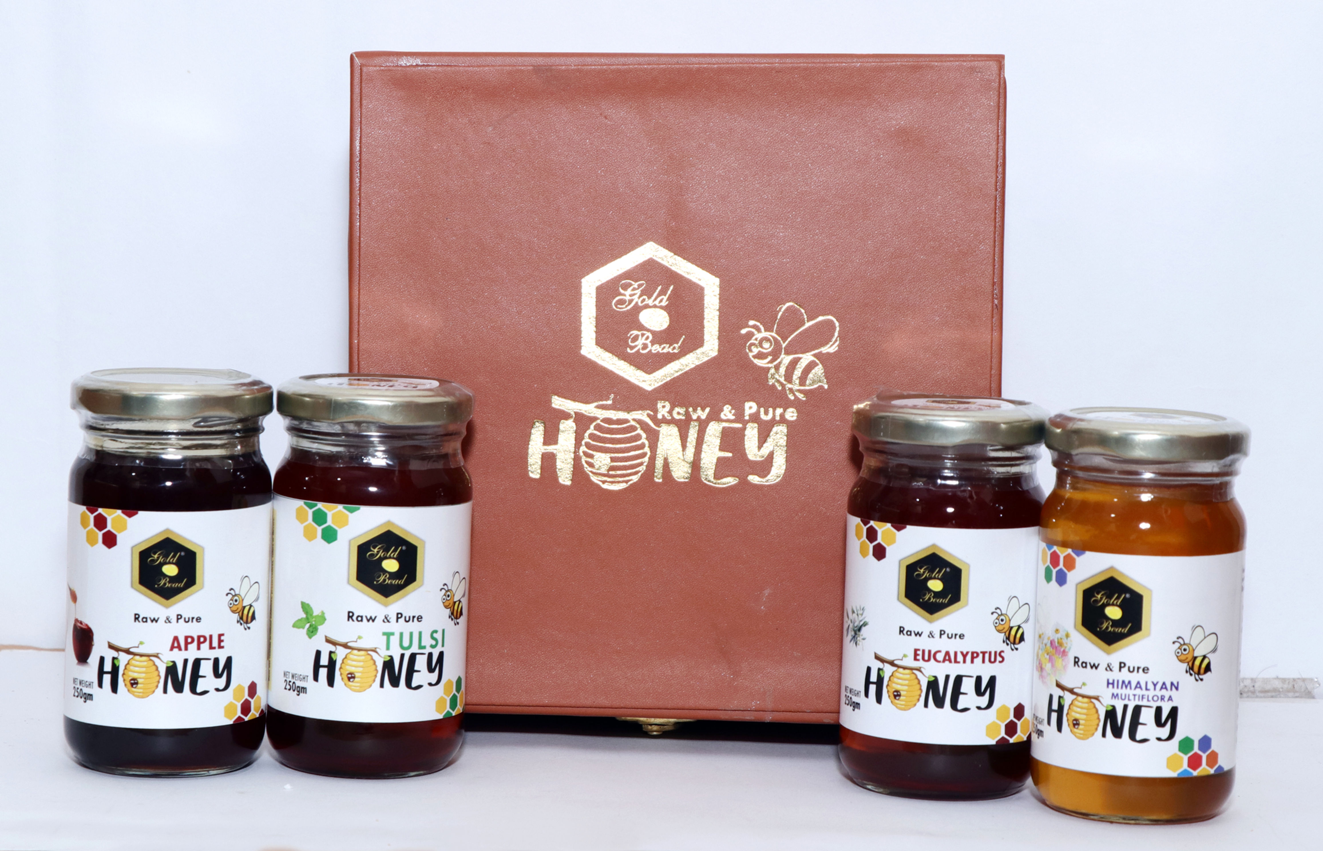 Gold Bead Honey Gift Pack of 4