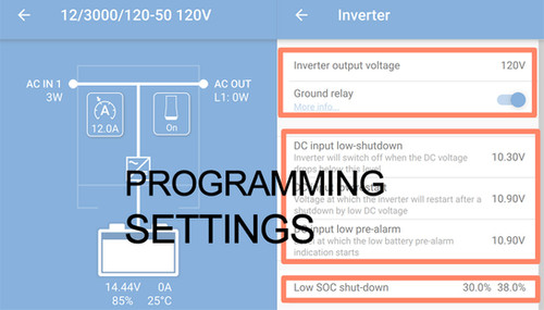 PROGRAMMING Settings for Inverter Charger System
