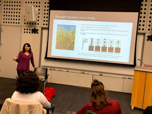 Students had many questions about CRISPR and Susan Jenkins was kind enough to answer all of them before we toured the labs