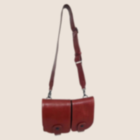 2-POCKET BAG CHESTNUT - 40 MM STRAP
