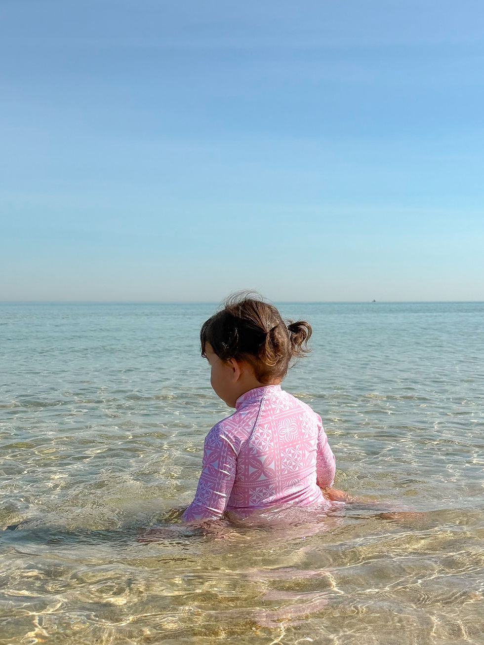 Thumbnail: One Piece Long Sleeve Swimsuit - Pink