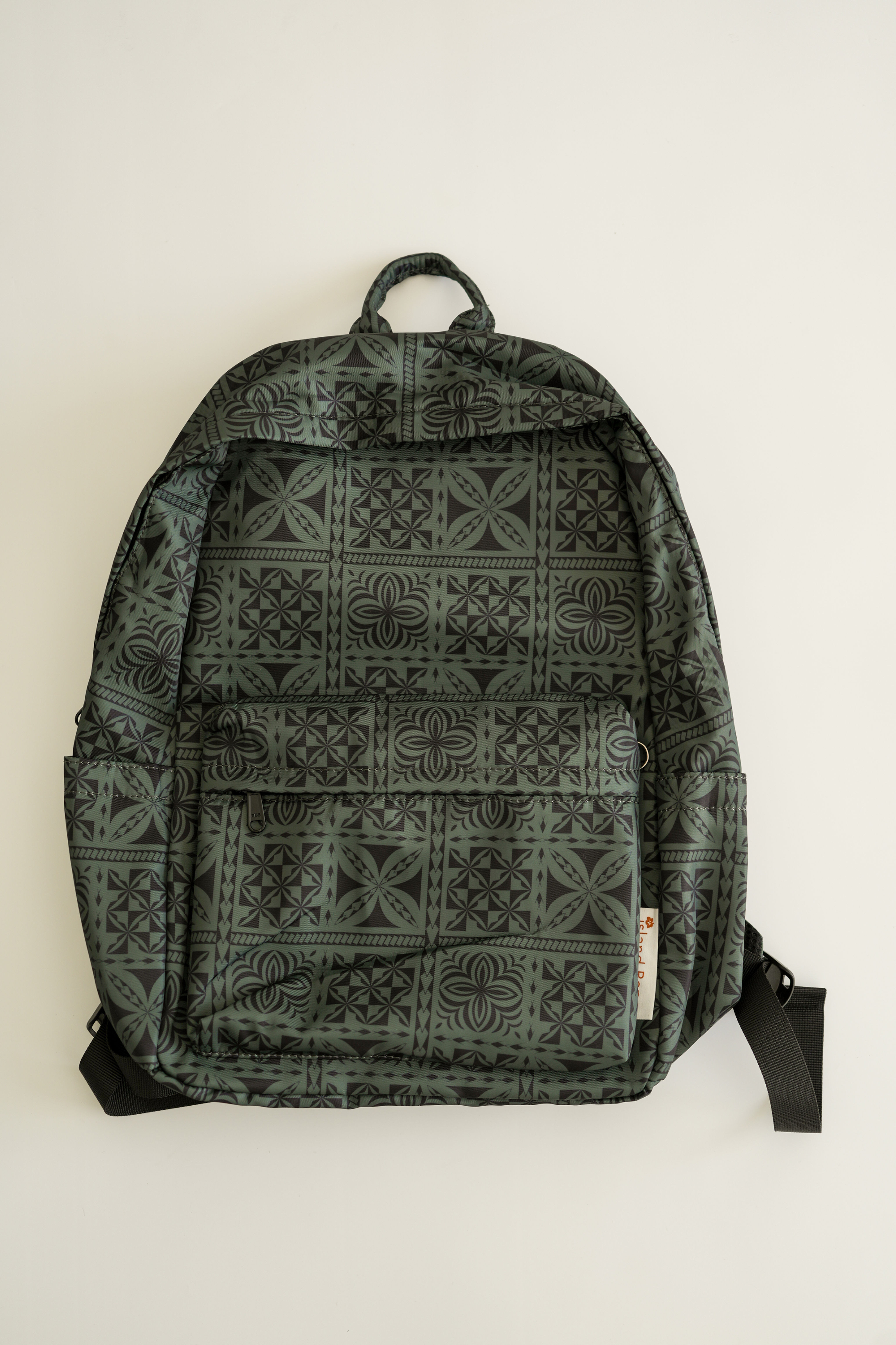 Island Pattern School Backpack (Forest Green)
