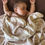 Thumbnail: Cotton Knitted Blanket - Apricot/Beige