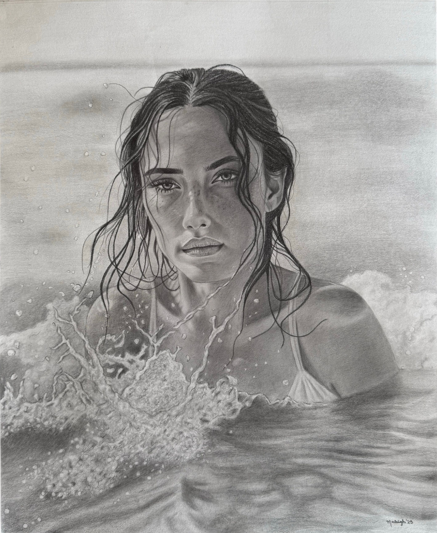 charcoal art, realism, drawing, art, for sale, Maleigh McCloy