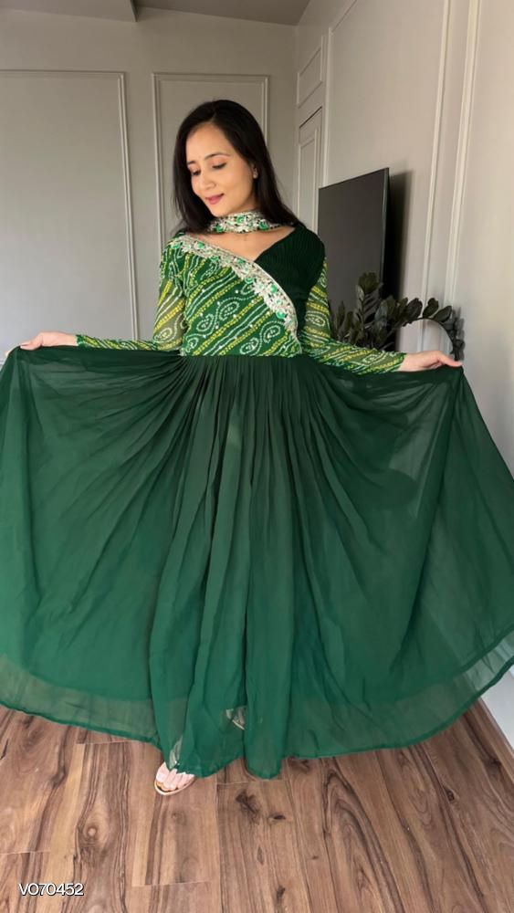 Festival Bandhej Gown & Dupatta