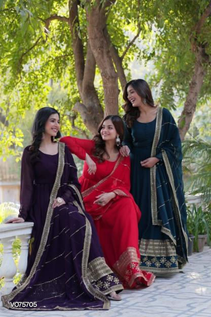 Trending Gown Dupatta with 3 Colour