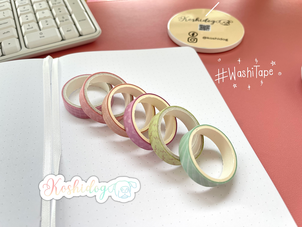 Six pack washi tape colorful journaling supplies