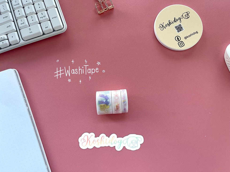 Journaling tape with picnic and beauty accessories