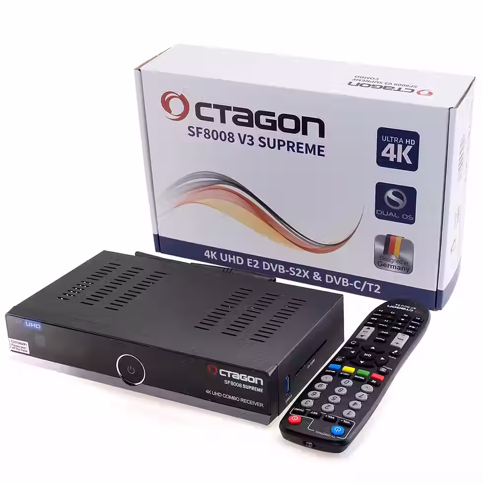 Miniaturbild: Seitlicher USB 3.0 Port und CA-Kartenleser des Octagon SF8008 V3 Supreme Combo.