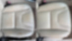 Beige car seat before and after restoration