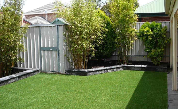 A well-maintained small Australian backyard showcasing a refreshed and functional garden design.