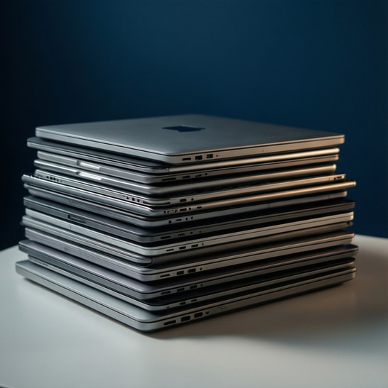 Diverse range of computing devices, display systems, and AV equipment rentals.