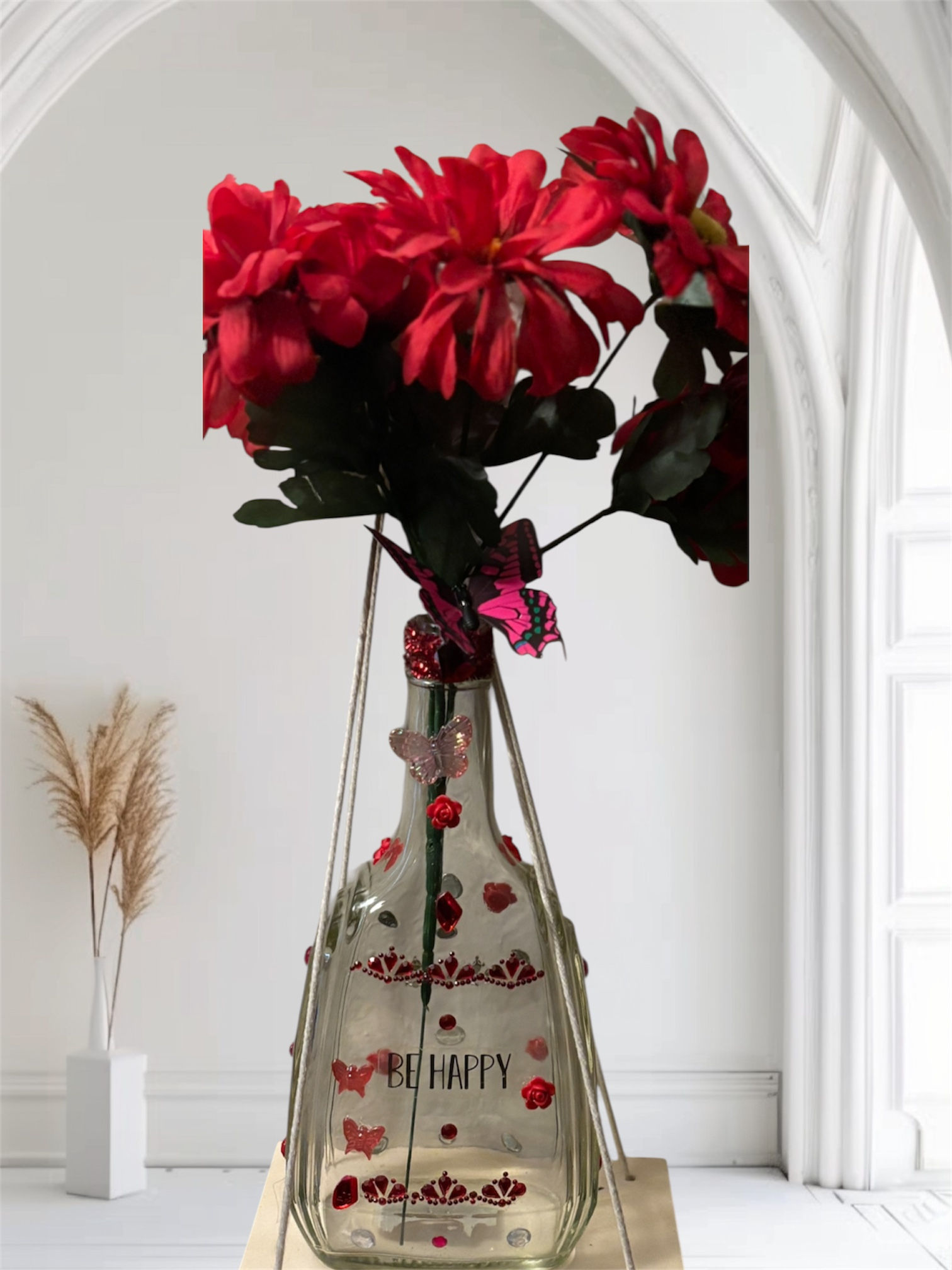 “Be Happy” Butterfly Friendship Vase