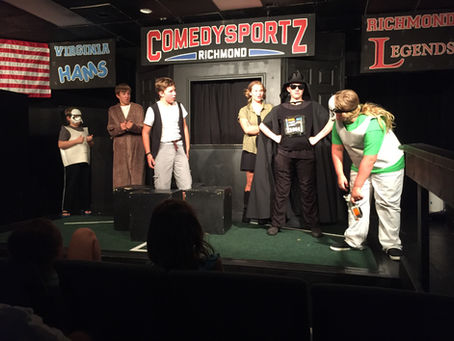 Kids performing improv