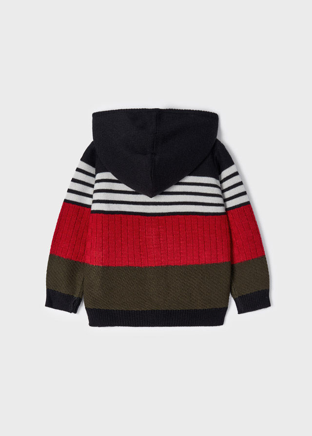 Miniatura: Chaqueta tejida con cremallera con bloques de color para niño