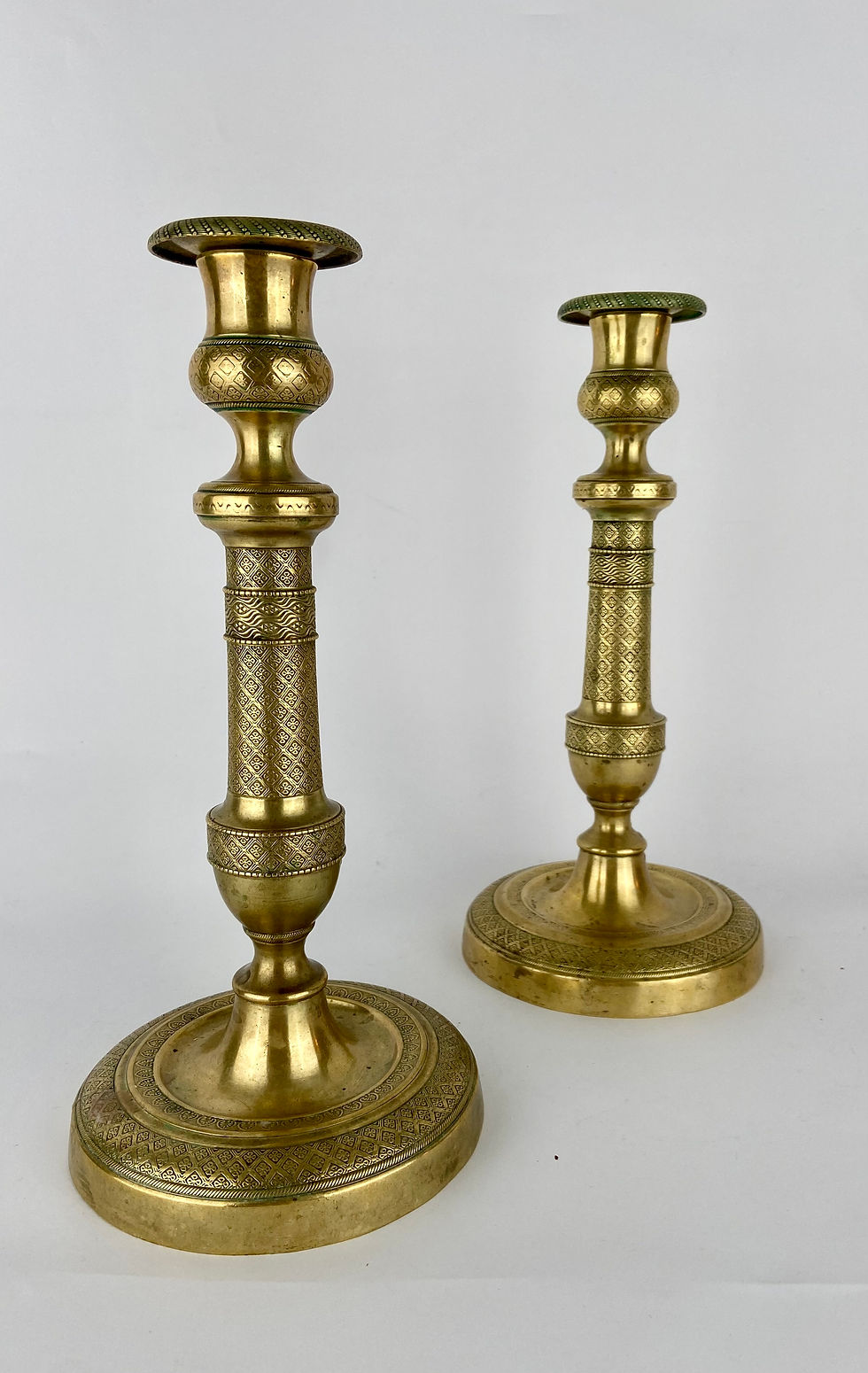Thumbnail: Pair of brass candlesticks