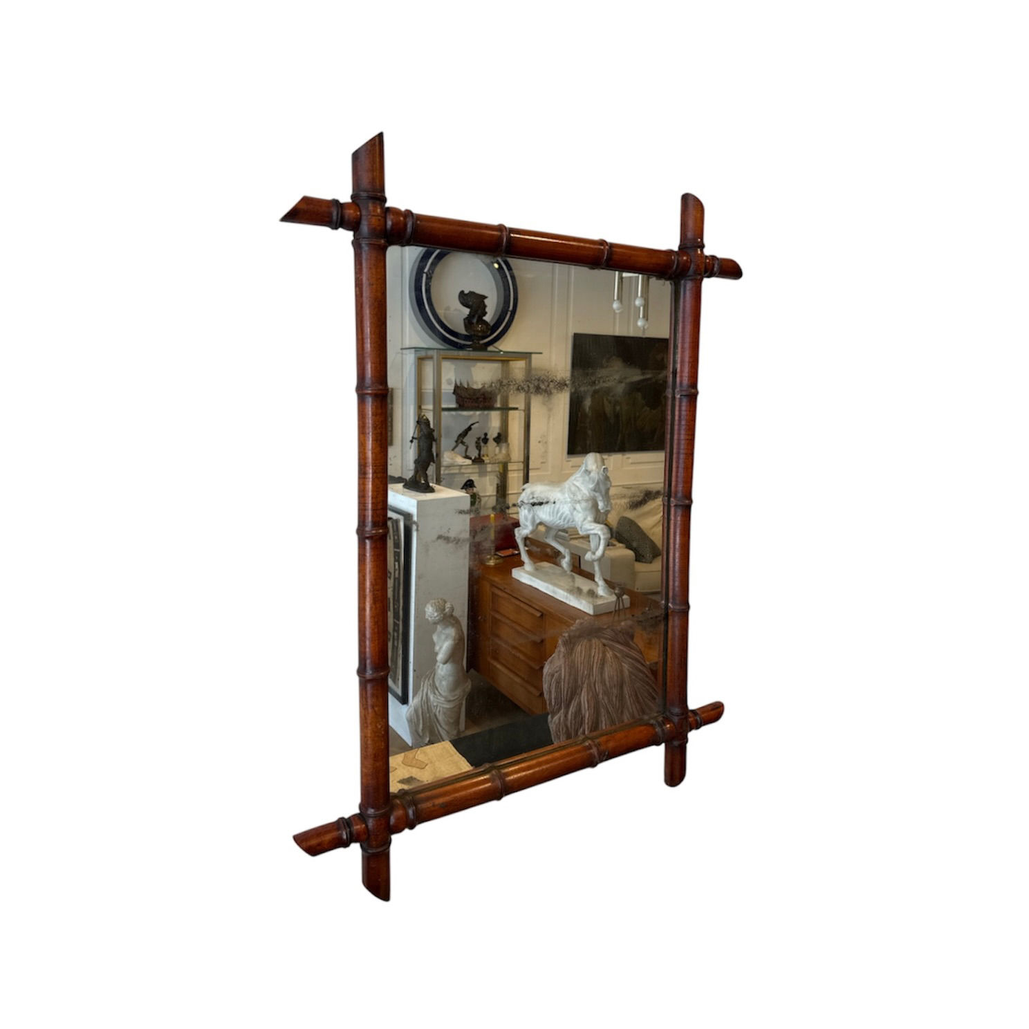 Mirror in faux bamboe