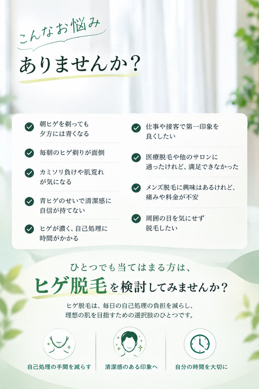 清潔感を叶えるヒゲ脱毛案内