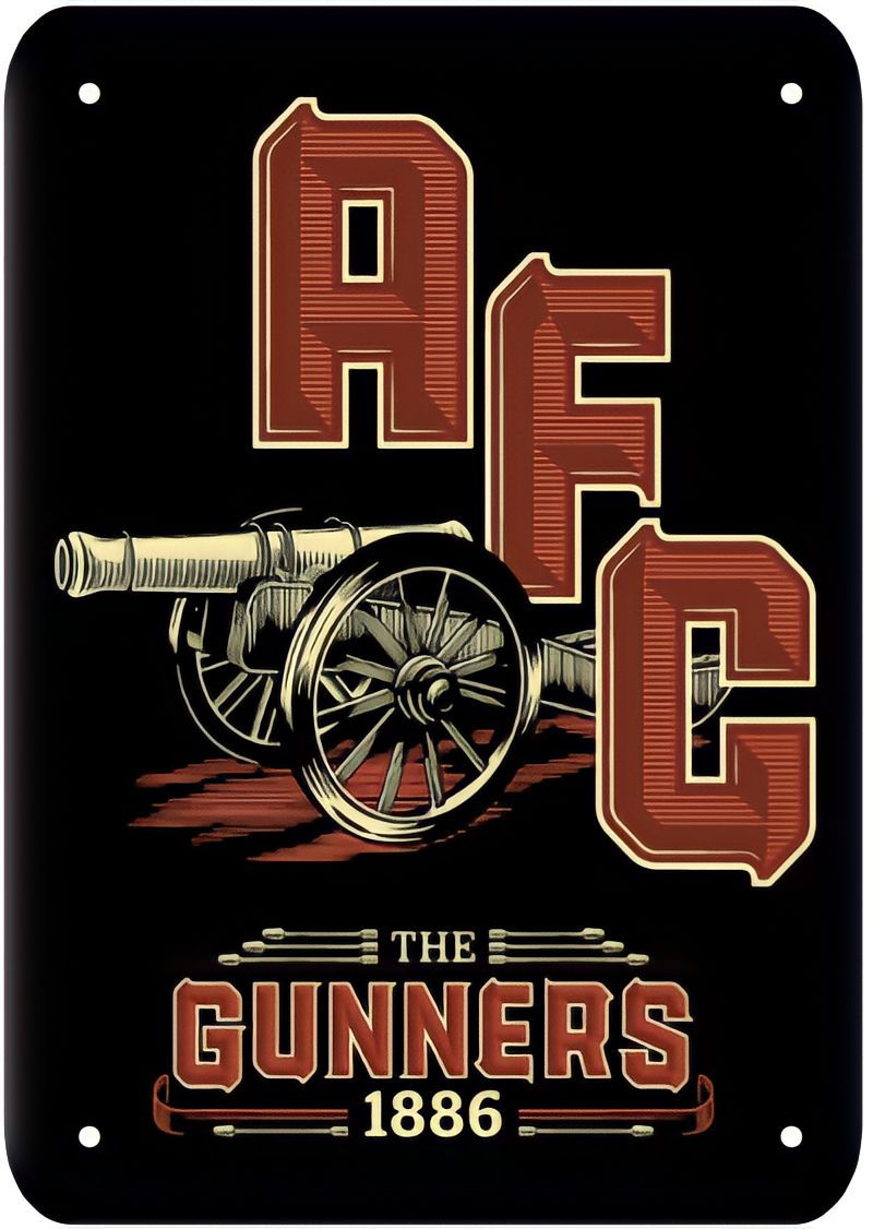 ARSENAL AFC THE GUNNERS METAL SIGN PLAQUE