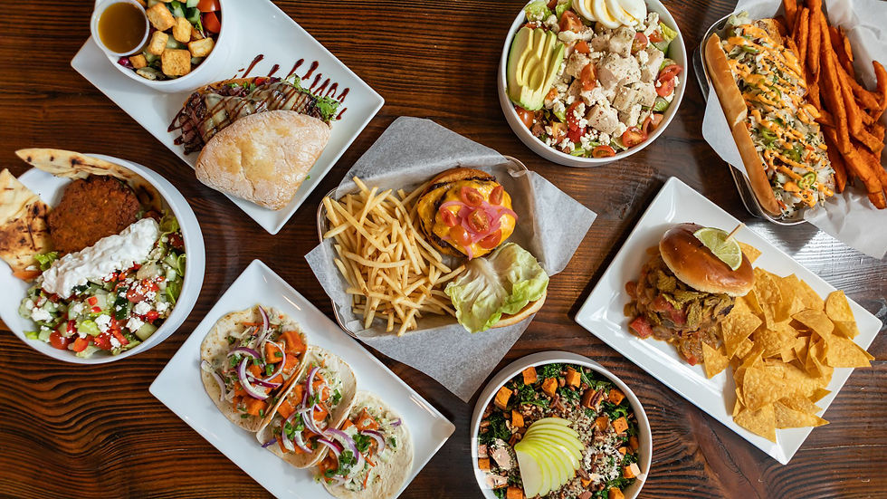 Hamburger, Pulled Pork Sandwich, Salad, Street Tacos, Steak Sandwich, Daily Special