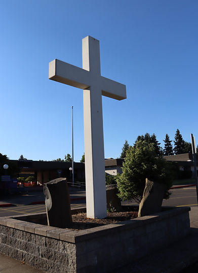 Marist Catholic High School three crosses