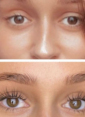 Example of lengthened eyelashes 