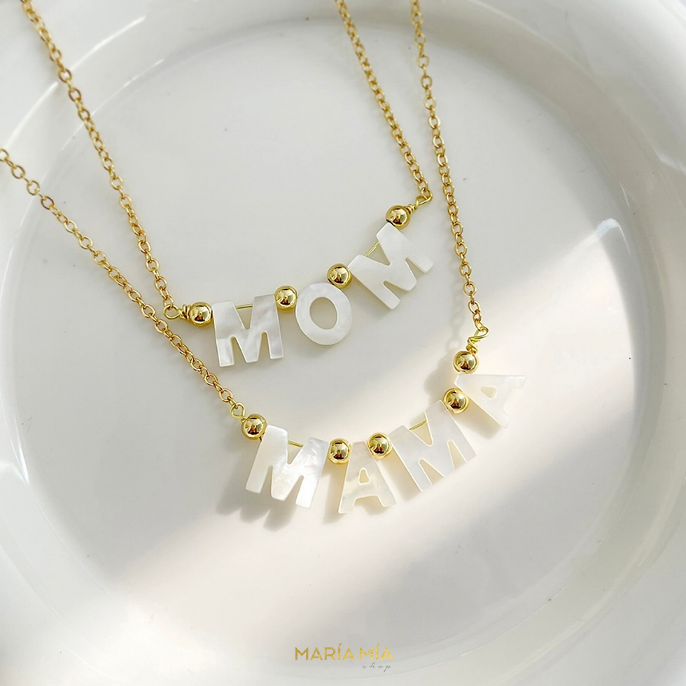 Miniatura: MAMÁ Collar Dorado + Madre Perla