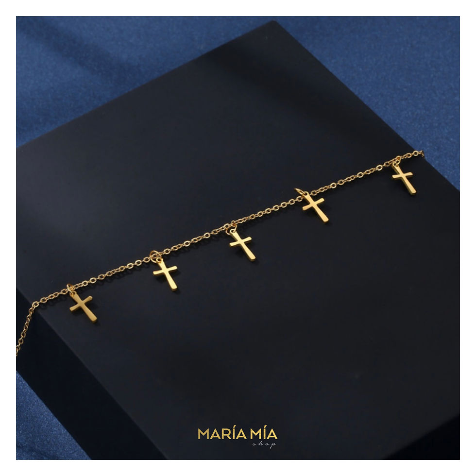 Miniatura: Collar de Cruces Dorado