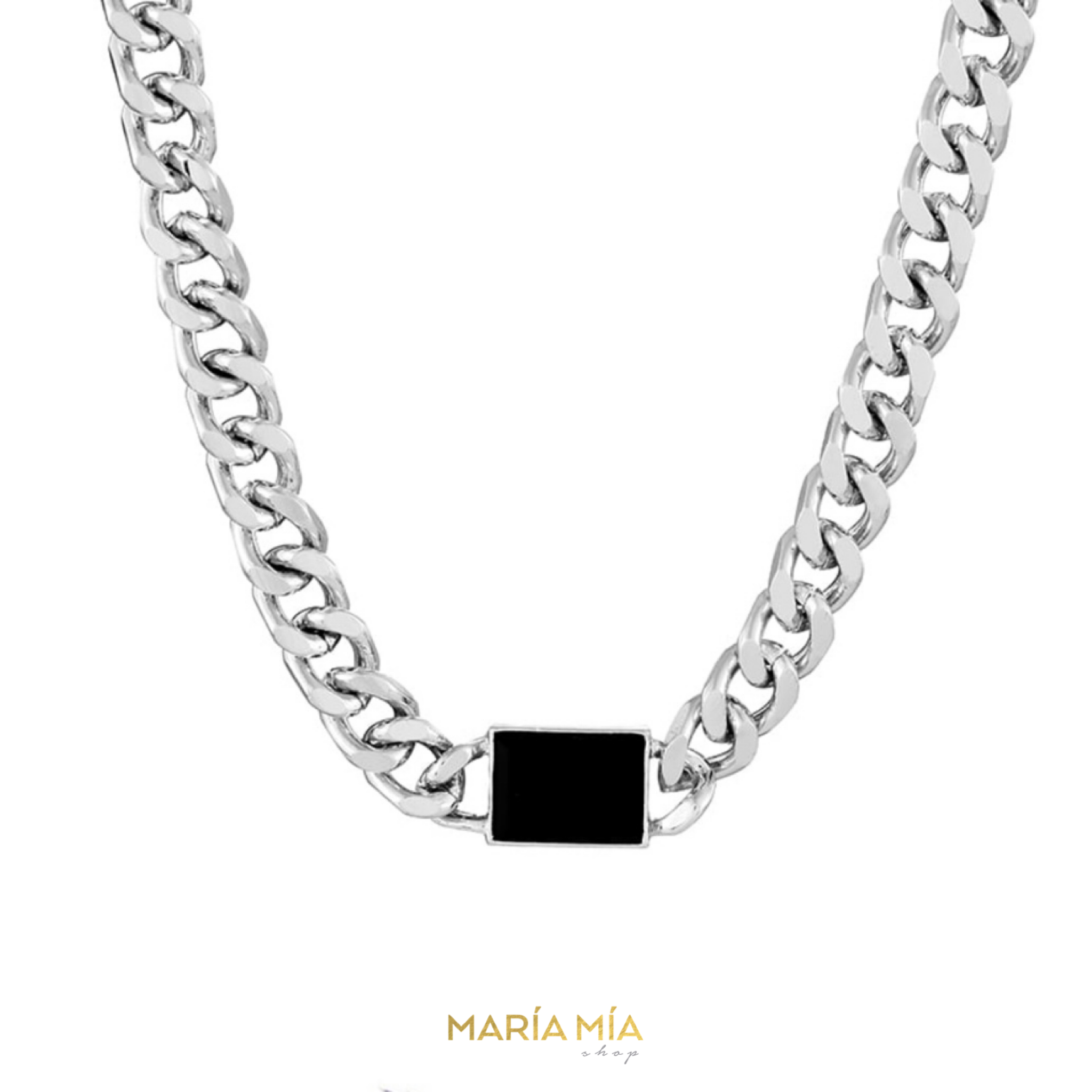 Collar Plateado + Negro