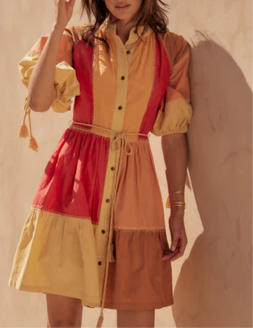 Thumbnail: MOS Sand Dune Patchwork Mini Dress