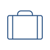 Icon depicting immigration employment - a briefcase symbolizing work opportunities for imm