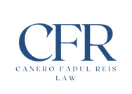 Logotipo de Canero Fadul Immigrationen color azul.