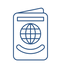 Icon depicting non-immigrant visa - a passport symbolizing temporary travel or work permit