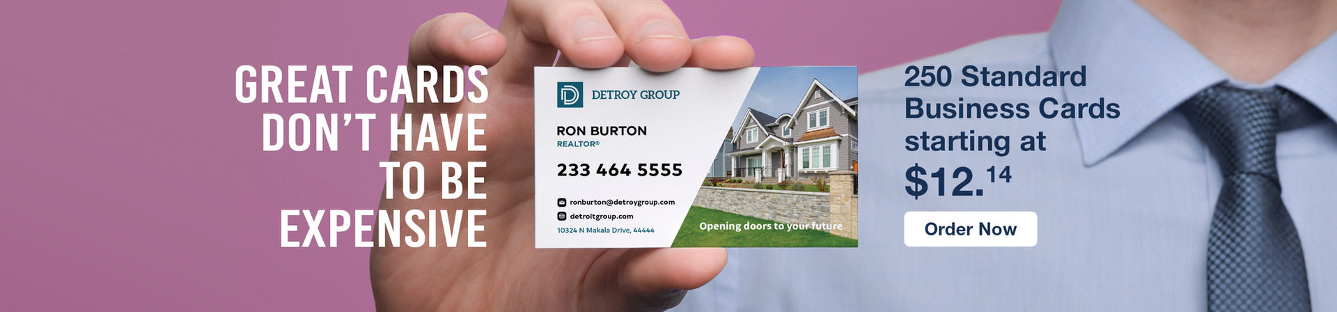 Custom printed business cards and marketing materials