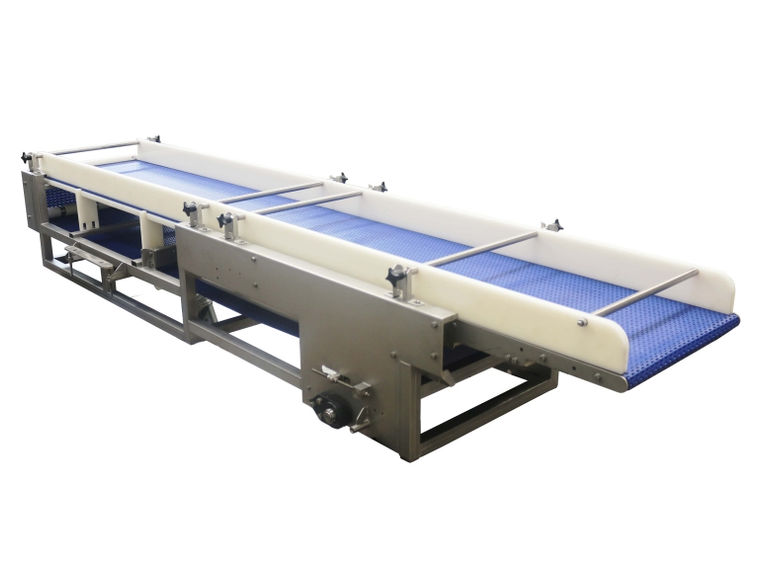 Conveior bandă modulară structură inox Extensibil, cu structură din oțel inox