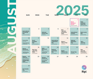 August 2025 social media holiday content calendar
